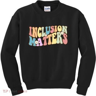 Inclusion Matters Autism Awareness Retro Floral Kids Sweatshirt