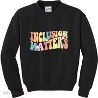 Inclusion Matters Autism Awareness Retro Floral Kids Sweatshirt thumb 0