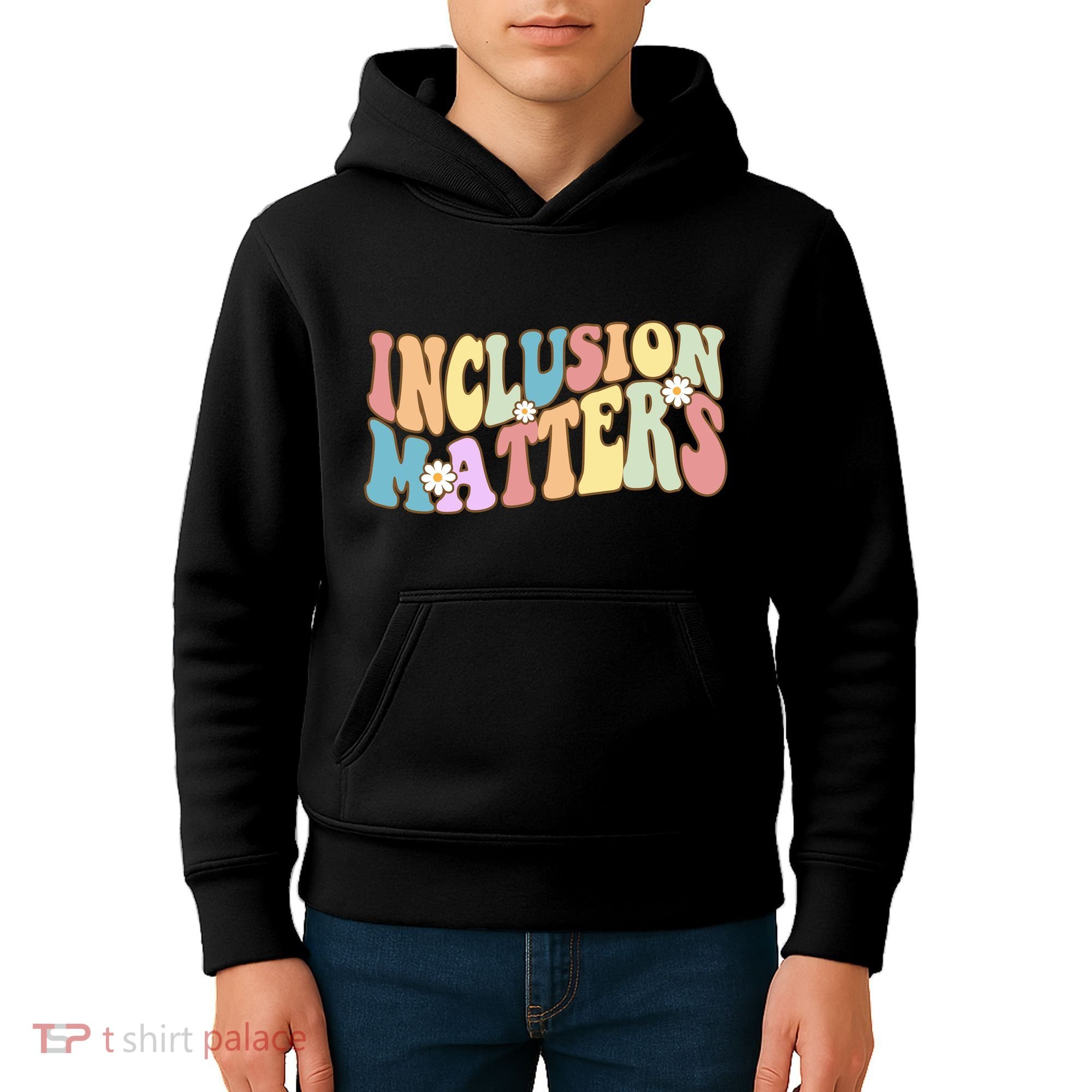 Inclusion Matters Autism Awareness Retro Floral Kids Hoodie