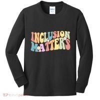 Inclusion Matters Autism Awareness Retro Floral Kids Long Sleeve Shirt thumb 0