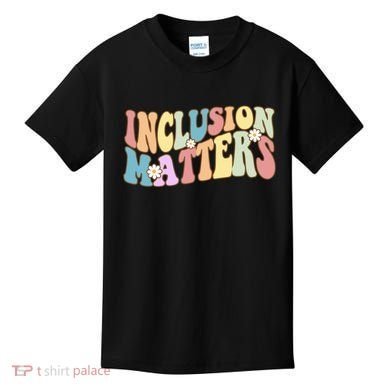Inclusion Matters Autism Awareness Retro Floral Kids T-Shirt