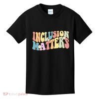 Inclusion Matters Autism Awareness Retro Floral Kids T-Shirt thumb 0