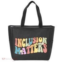 Inclusion Matters Autism Awareness Retro Floral Tote Bag thumb 0