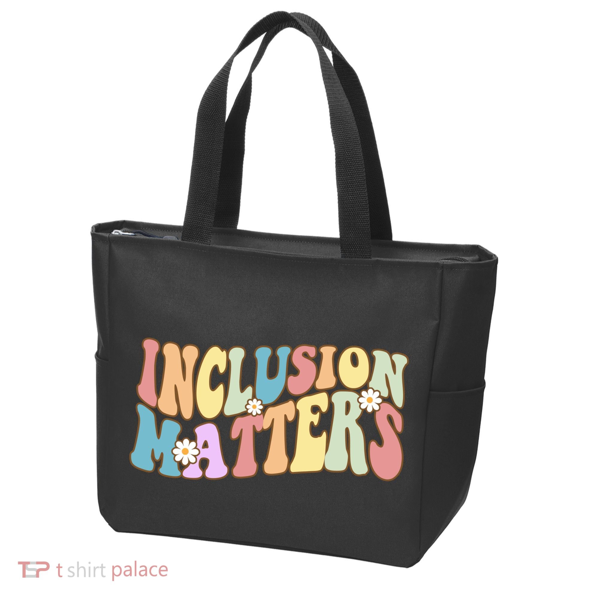 Inclusion Matters Autism Awareness Retro Floral Tote Bag