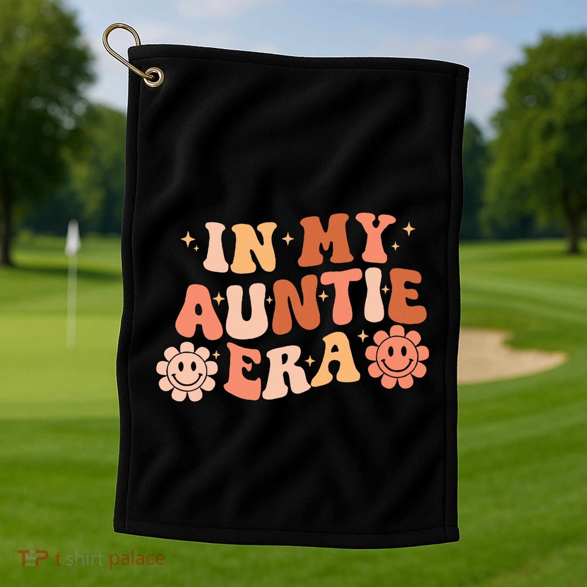 In My Auntie Era Niece Nephew Matching Groovy Golf Towel
