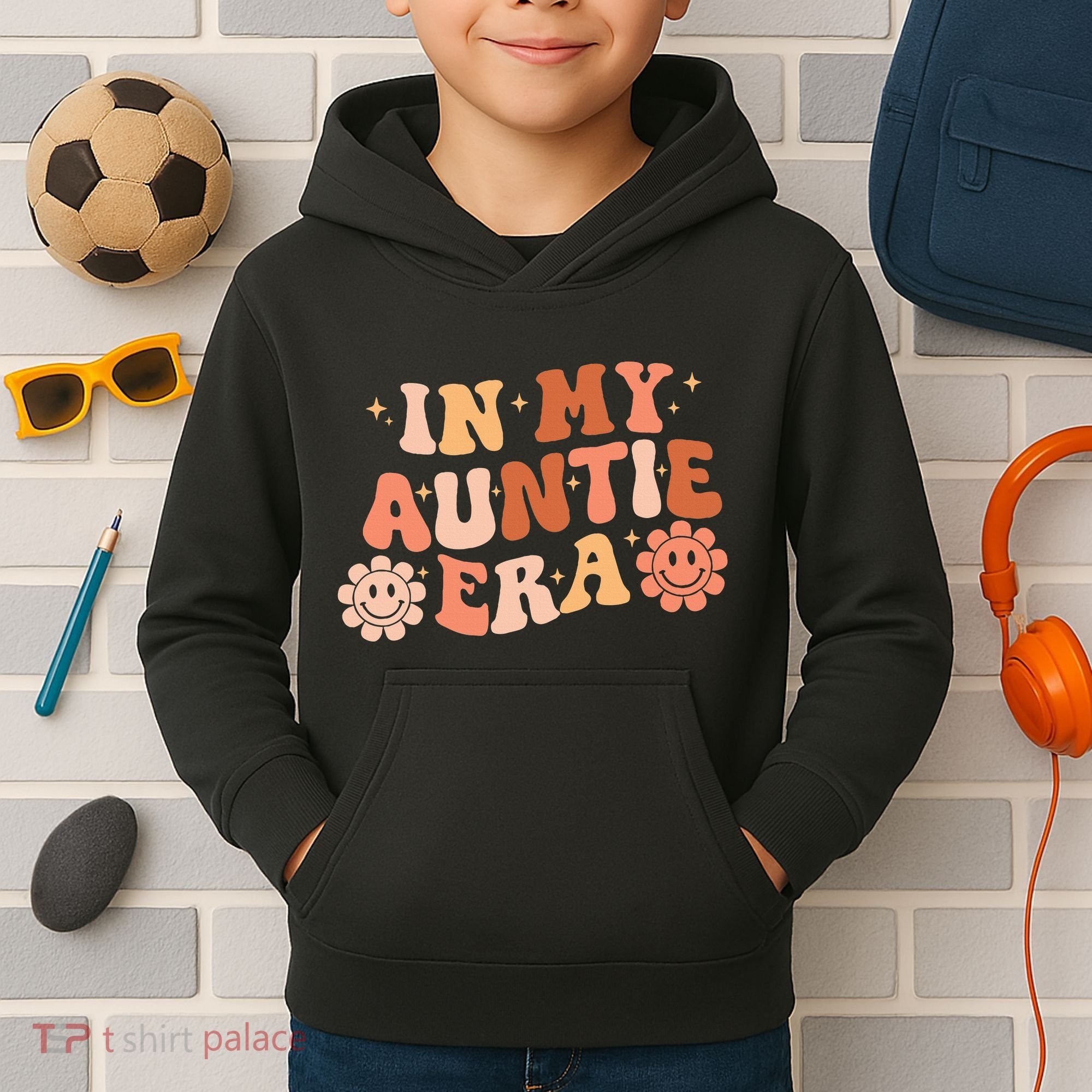 In My Auntie Era Niece Nephew Matching Groovy Kids Hoodie