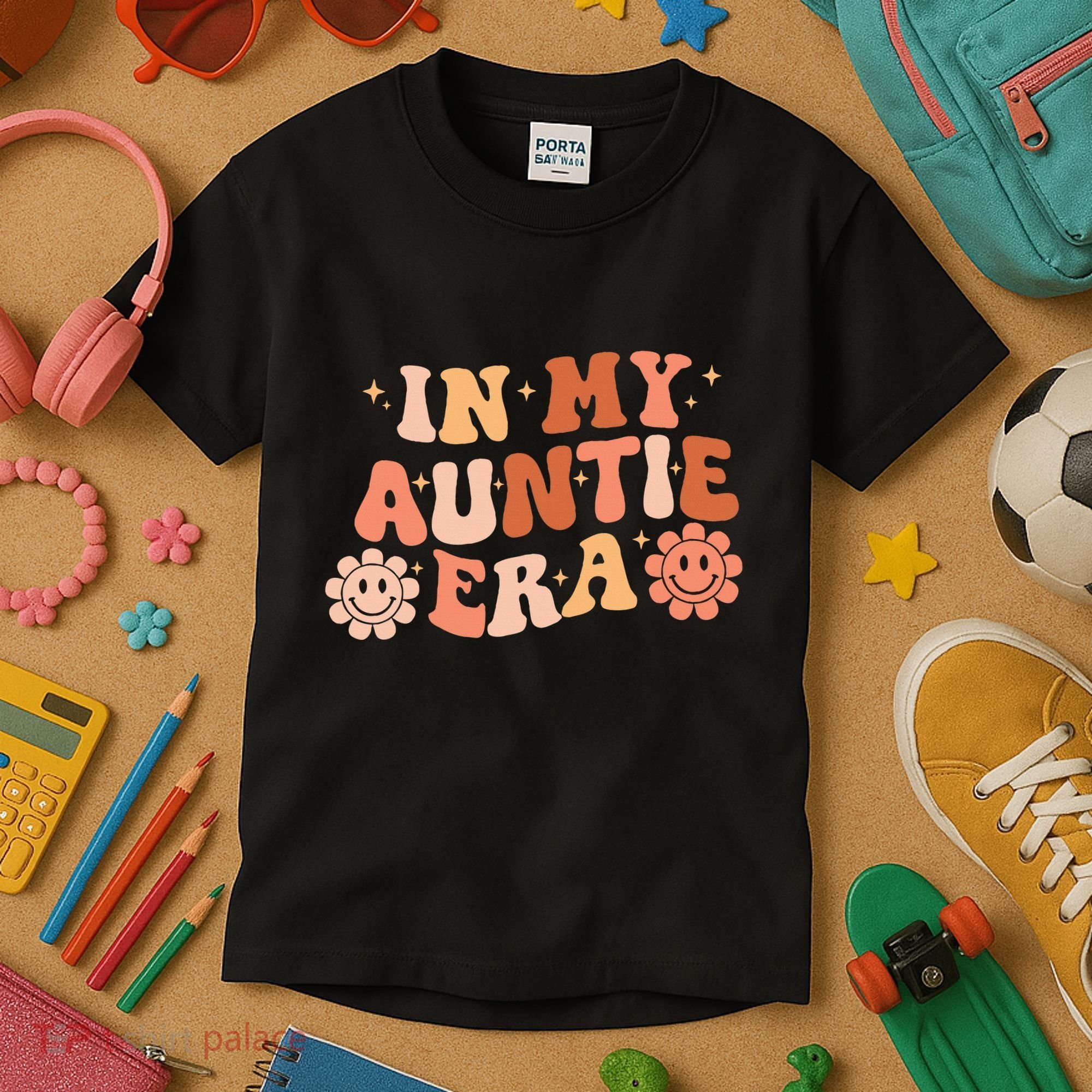 In My Auntie Era Niece Nephew Matching Groovy Kids T-Shirt