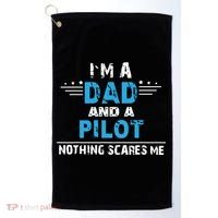 I M A Dad And A Pilot Airplane Aviation Pilot Dads Golf Towel thumb 0