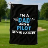 I M A Dad And A Pilot Airplane Aviation Pilot Dads Golf Towel thumb 1