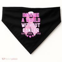 Imagine A World Without Cancer Save The Tatas USA-Made Doggie Bandana thumb 0