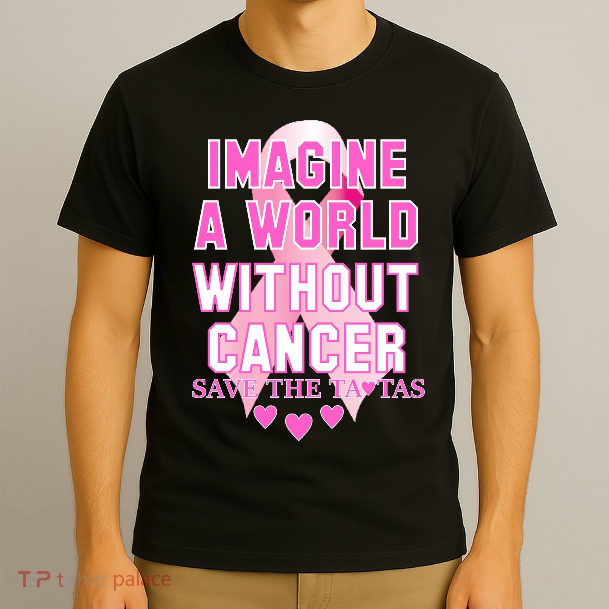 Imagine A World Without Cancer Save The Tatas T-Shirt