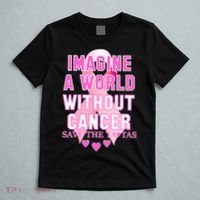Imagine A World Without Cancer Save The Tatas T-Shirt thumb 5