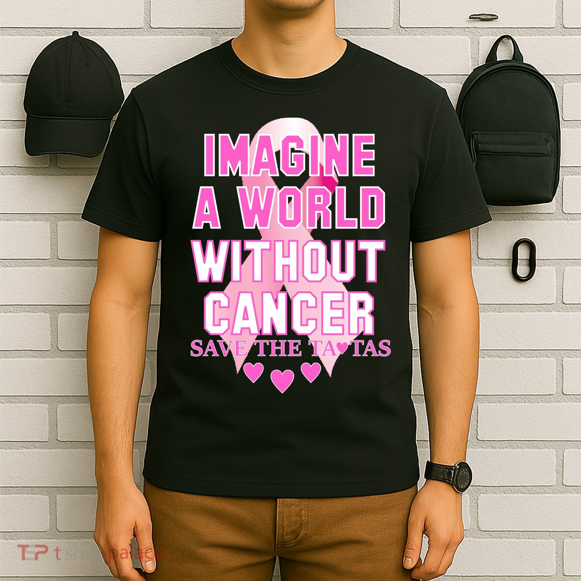 Imagine A World Without Cancer Save The Tatas T-Shirt
