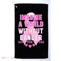 Imagine A World Without Cancer Save The Tatas Golf Towel thumb 0