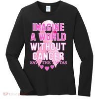 Imagine A World Without Cancer Save The Tatas Women's Long Sleeve Shirt thumb 0