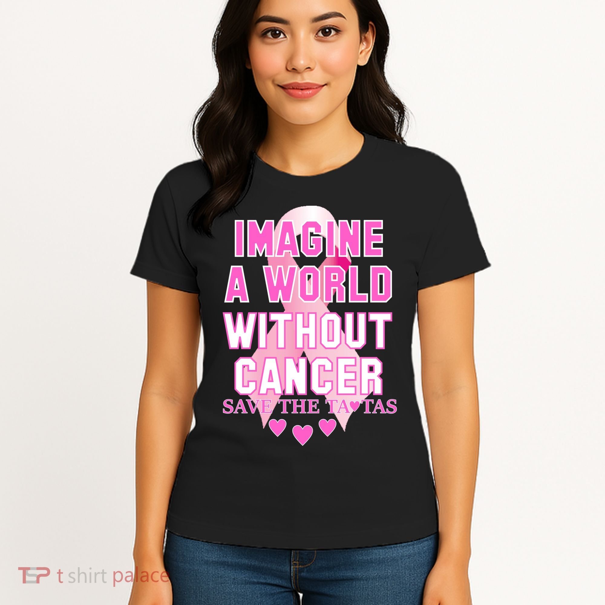 Imagine A World Without Cancer Save The Tatas Women's T-Shirt