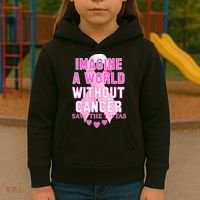 Imagine A World Without Cancer Save The Tatas Kids Hoodie thumb 3