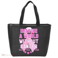 Imagine A World Without Cancer Save The Tatas Tote Bag thumb 0