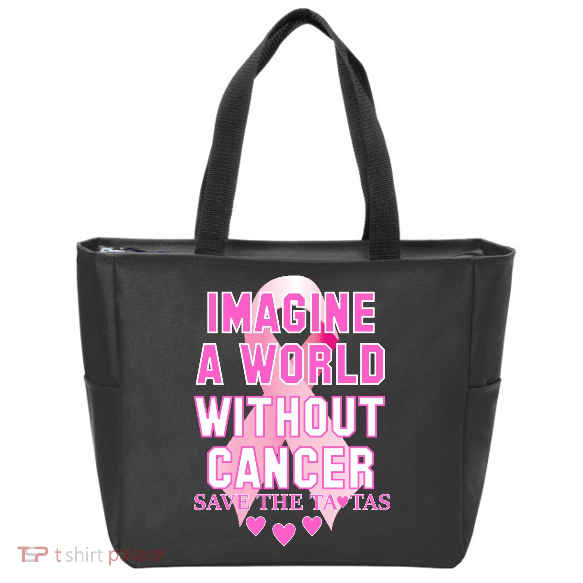 Imagine A World Without Cancer Save The Tatas Tote Bag