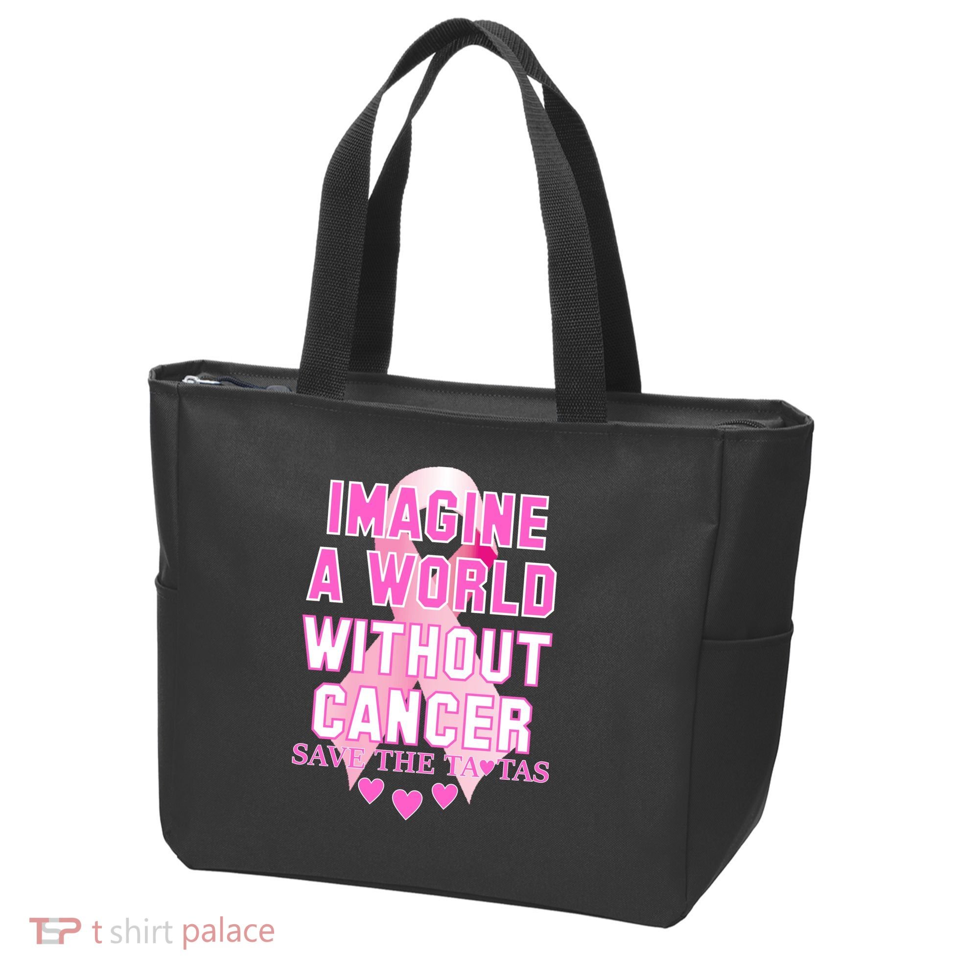 Imagine A World Without Cancer Save The Tatas Tote Bag