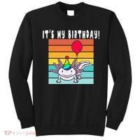 Its My Birthday Axolotl Party Hat & Balloon Sweatshirt thumb 0