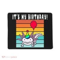 Its My Birthday Axolotl Party Hat & Balloon Mousepad thumb 0