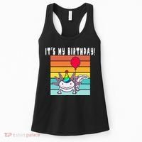 Its My Birthday Axolotl Party Hat & Balloon Women's Tank Top thumb 0