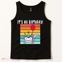 Its My Birthday Axolotl Party Hat & Balloon Tank Top thumb 2