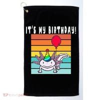 Its My Birthday Axolotl Party Hat & Balloon Golf Towel thumb 0