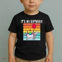 Its My Birthday Axolotl Party Hat & Balloon Toddler T-Shirt thumb 2
