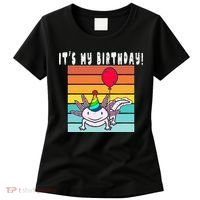 Its My Birthday Axolotl Party Hat & Balloon Women's T-Shirt thumb 0