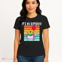 Its My Birthday Axolotl Party Hat & Balloon Women's T-Shirt thumb 4