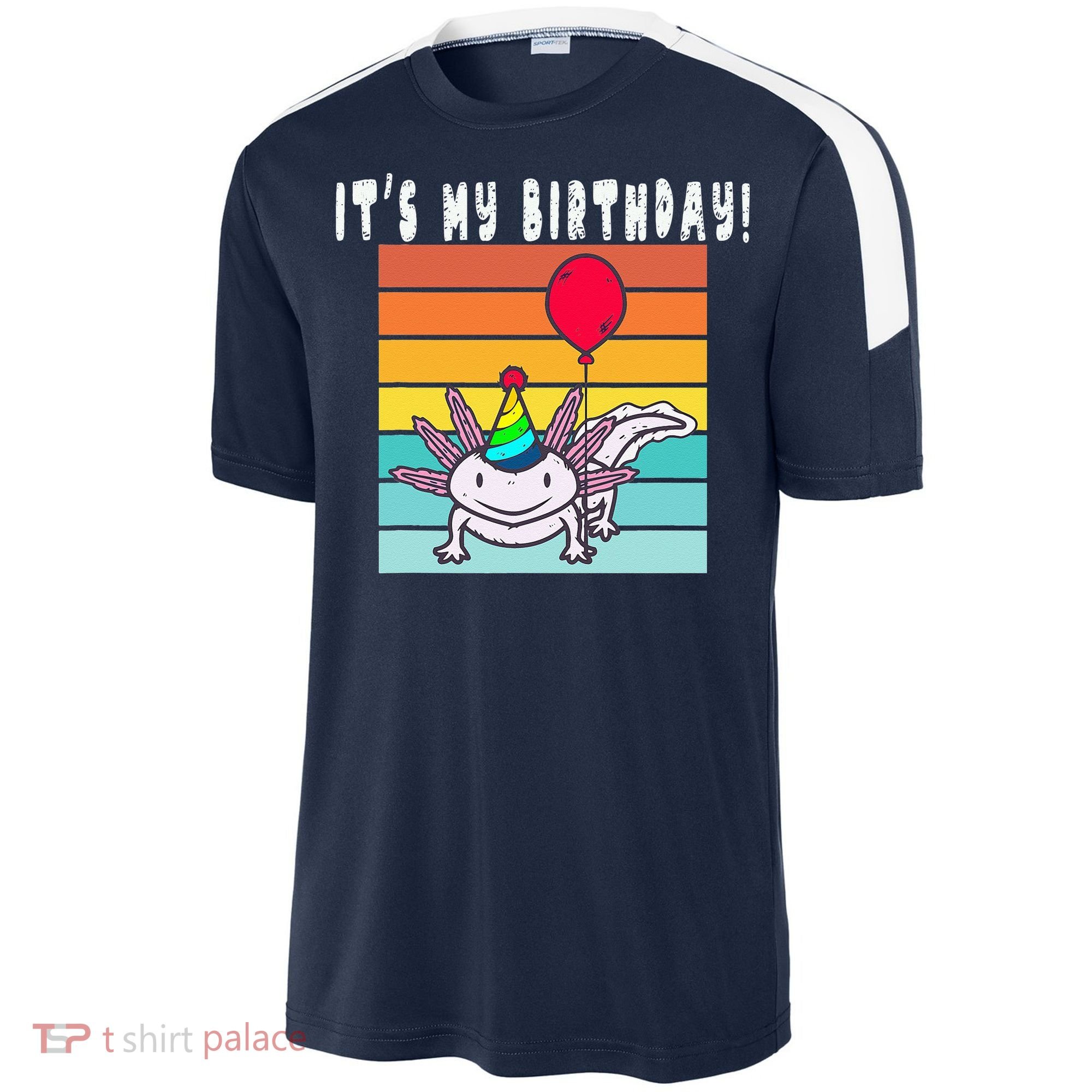 Its My Birthday Axolotl Party Hat & Balloon Sport-Tek Competitor United Soccer Jersey