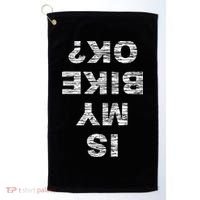 Is My Bike Ok Biker Cycling Funny Cyclist Gift Golf Towel thumb 0