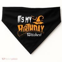 Its My Birthday Witch Halloween October Birthday USA-Made Doggie Bandana thumb 0
