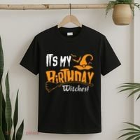 Its My Birthday Witch Halloween October Birthday T-Shirt thumb 2