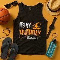 Its My Birthday Witch Halloween October Birthday Tank Top thumb 4