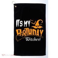 Its My Birthday Witch Halloween October Birthday Golf Towel thumb 0