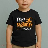 Its My Birthday Witch Halloween October Birthday Toddler T-Shirt thumb 2