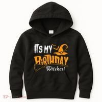Its My Birthday Witch Halloween October Birthday Kids Hoodie thumb 0