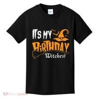 Its My Birthday Witch Halloween October Birthday Kids T-Shirt thumb 0