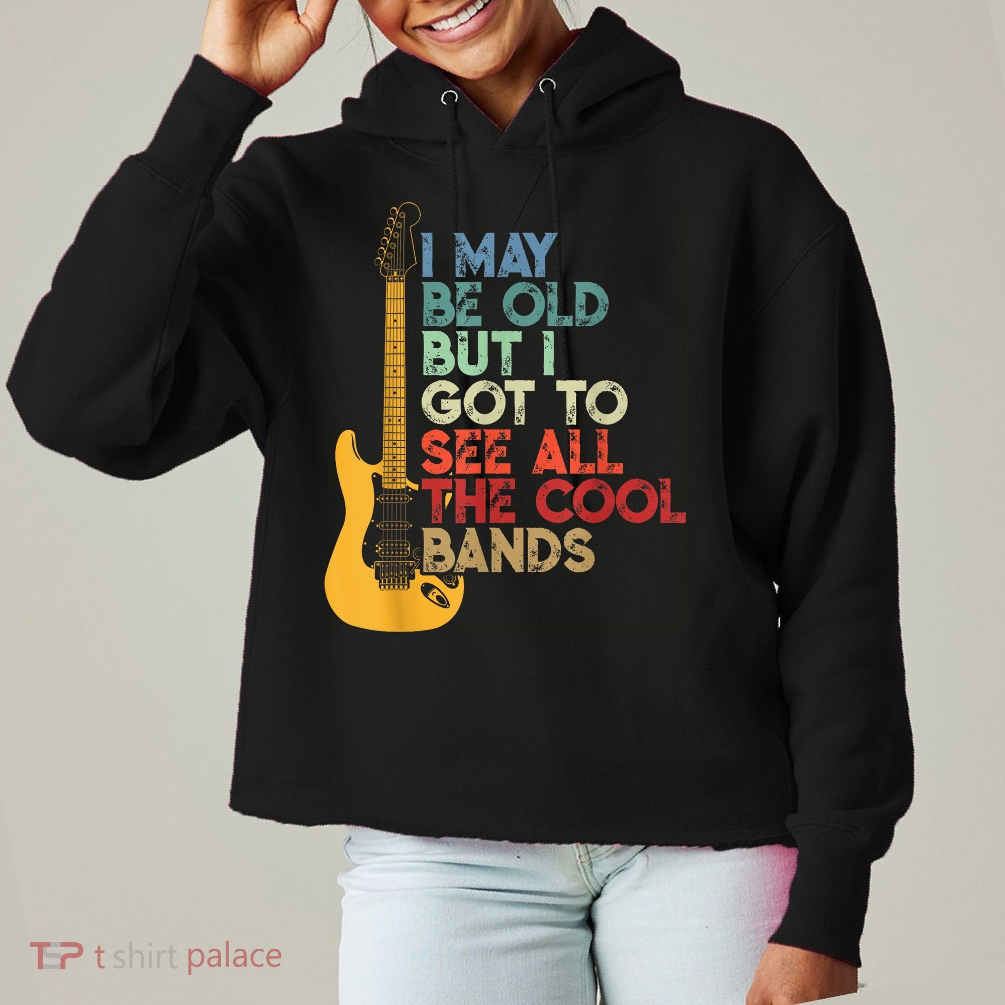 I May Be Old But I Got To See All The Cool Bands Ladies Heavyweight Boxy Pullover Hoodie
