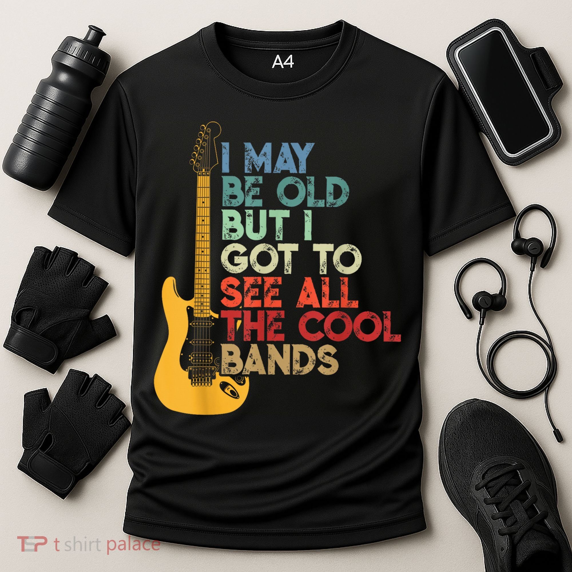 I May Be Old But I Got To See All The Cool Bands Cooling Performance Crew T-Shirt