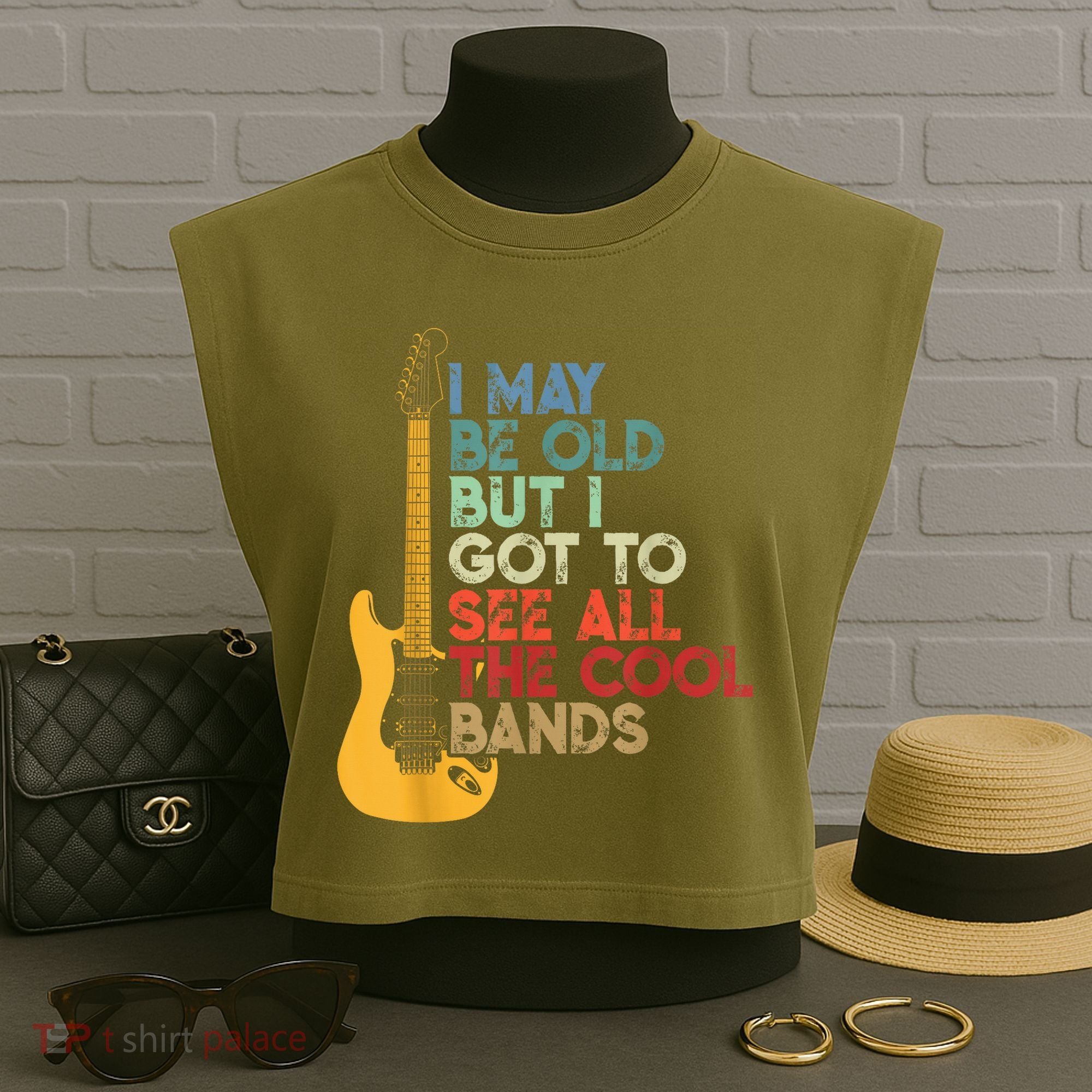 I May Be Old But I Got To See All The Cool Bands Garment-Dyed Women's Muscle Tee