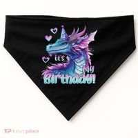 It's My Birthday Dragon Party Cute Dragons Lover Theme USA-Made Doggie Bandana thumb 0