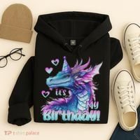 It's My Birthday Dragon Party Cute Dragons Lover Theme Hoodie thumb 4