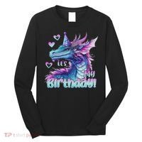 It's My Birthday Dragon Party Cute Dragons Lover Theme Long Sleeve Shirt thumb 0