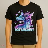 It's My Birthday Dragon Party Cute Dragons Lover Theme T-Shirt thumb 3