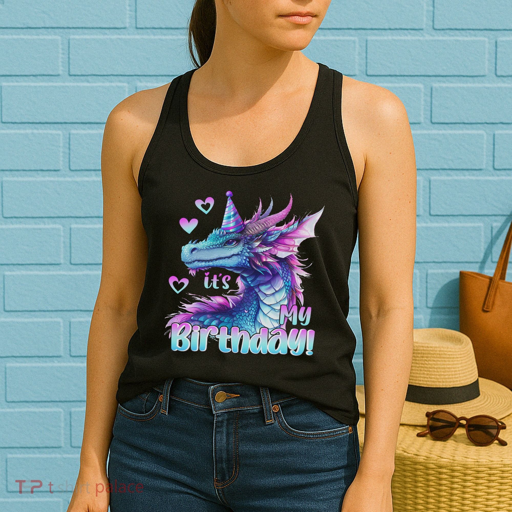 It's My Birthday Dragon Party Cute Dragons Lover Theme Women's Tank Top