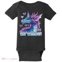 It's My Birthday Dragon Party Cute Dragons Lover Theme Baby Bodysuit thumb 0